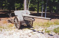 10cm Kanon 1917 in down position front view
